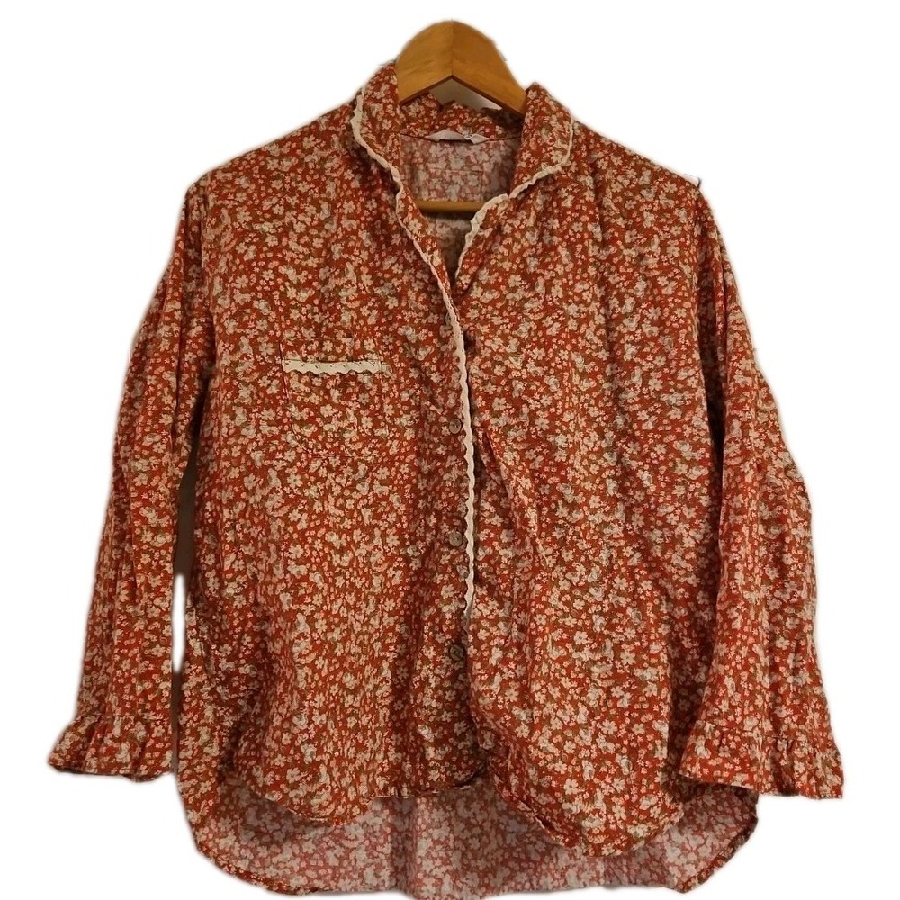 Ullala Pajama Top Womens Floral Large FREE Size